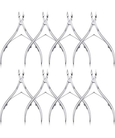 RIYAN 8 Pieces of Stainless Steel Cuticle Trimmer Pointed Blade Removal Scissors Nails and Toenails Manicure Tool