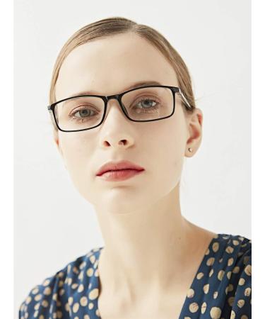 Blue Light Blocking Reading Glasses - 2 Pack Rectangle Readers for Men & Women | 0.5 Magnification Black & Brown - Buy Online on GoSupps.com