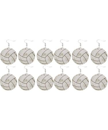6 Pairs volleyball earrings dangle earrings Football Drop Earrings for women gifts earrings for women football earrings women womens gifts teardrop leather accessories lovers