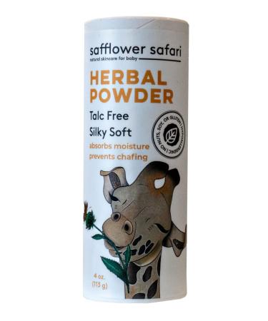 Herbal Baby Powder - All-Natural Talc-Free Organic Arrowroot  Hypoallergenic  Vegan Made in USA by Safflower Safari
