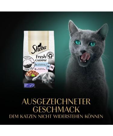 Buy Sheba Fresh Cuisine Taste of Tokyo - Premium Tuna & Salmon Wet Cat Food - 6 x 50g Pouches - MSC Certified Quality - Buy Online on GoSupps.com