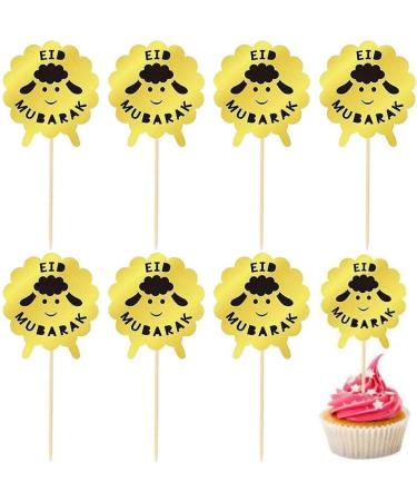 8 Pcs Eid Mubarak Cupcake Toppers Cute Sheep Ramadan Cake Toppers Paper Cupcake Decorative for Islamic Muslim - Buy Online on GoSupps.com