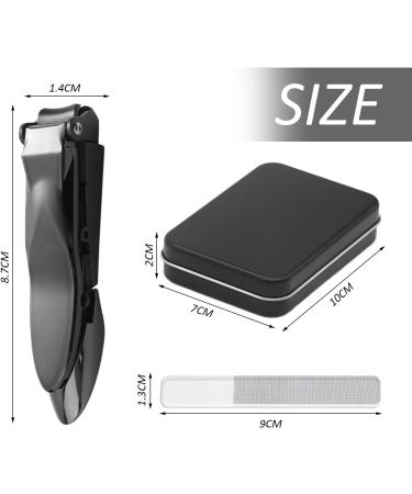 1 Piece Nail Clipper and 1 Piece Steel File Nail Clippers Men's Nail Clippers Sharp Nail Clippers Stainless Steel Toenail Clippers Perfect as a Gift (Black) - Buy Online on GoSupps.com