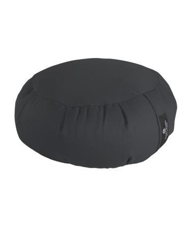 Hugger Mugger Zafu Meditation Cushion - Support in Cross-Legged Sitting, Buckwheat Filled, Durable Fabric, Convenient Handle, Handmade in USA Gray - Buy Online on GoSupps.com