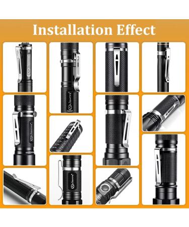 Unicraftale 420 Stainless Steel Flashlight Clip - 18mm Pocket Clip Replacement for Pens & Flashlights - Removable & Durable - Buy Online on GoSupps.com