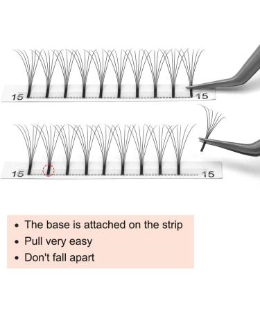 7D-D-0.07-9 Long Stem Pre Made Fan Russian Volume Lashes | 7D-D-0.07-CG C D Curl | 0.07 0.10 Pre Fanned Eyelash Extensions - Buy Online on GoSupps.com