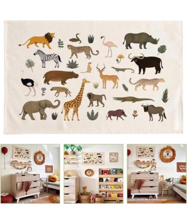 PRETYZOOM 2pcs Baby Room Decoration Baby Nursery Decor Girl Toy Kids Decor Kid Toy Childrens Toy Canvas Wall Art Animal Cognitive Toy Wall Tapestry Small Tapestry Animals Tapestry Map Nordic - Buy Online on GoSupps.com