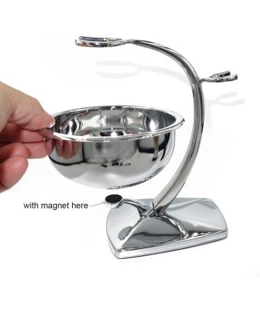 BGGIWY High-Quality Shaving Brushes | Classic 4-Piece Gift Set for Men | Natural Roof Hair & Wooden Razor Holder - 15x20cm Silver - Buy Online on GoSupps.com