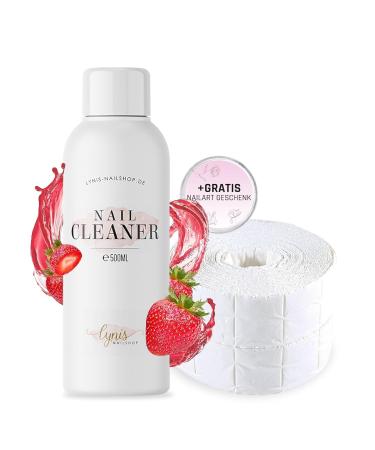 Lynis Nailshop Lynis Nailshop.de Nail Cleaner 500 ml + 1000 Cellulose Cotton Pads: Highly effective for removing sweat and oily film for UV/LED gel Shellac acrylic and polygel disinfectant