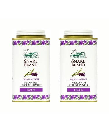 SNAKE BRAND Prickly Heat Cooling Body Powder 140g (Relaxing Lavender Pack of 2) Relaxing Lavender 140 g (Pack of 1)