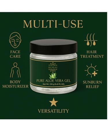 K.0.R.A.L Pure Aloe Vera Gel Moisturizing Skincare 250g Pure Organic Aloe Vera Gel for Face & Hair - Buy Online on GoSupps.com