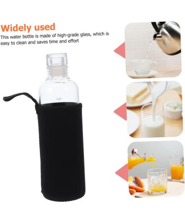 Alipis Clear Time Glass Scale Holder Water Juice Bottle with Cup Transparent Portable Drinking Practical 23.5X6.5X6.5CM Transparent - Buy Online on GoSupps.com