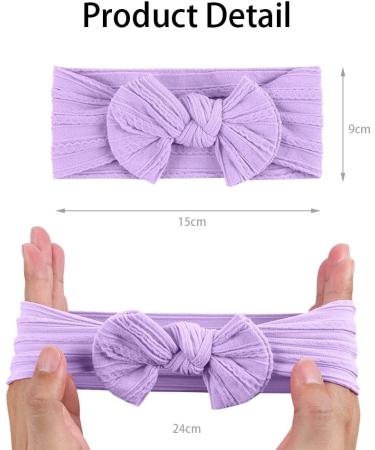 Aolso Baby Girl Nylon Headbands 15pc Set - Newborn to Toddler Hair Accessories with Twist Style Bows - Buy Online on GoSupps.com
