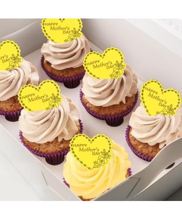 SwirlColor Mothers Day Cupcake Toppers 10Pcs Unique Small Happy Mother's Day Cake Topper Gold Acrylic Cupcake Decoration for Mother's Day Birthday Party Cake - Buy Online on GoSupps.com