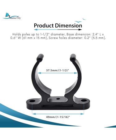 MARINE CITY Black Nylon Ladder Hooks - Pack of 2 | Easy Access Holder Bracket for Boats & Yachts | Light Weighted & Best Grip 1-1/2 Inches Pole Storage Clip - Buy Online on GoSupps.com