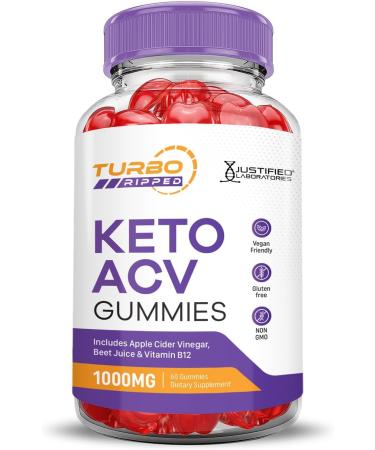Justified Laboratories (3 Pack Turbo Ripped Keto ACV Advanced Formula 1000MG Keto Apple Cider Vinegar Formulated with Pomegranate Beet Juice Powder B12 Vegan Non GMO 180 Gummies 60 Count (Pack of 3) - Buy Online on GoSupps.com