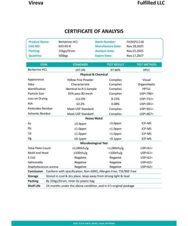 Vireva Berberine 1200 High-Potency Plant-Based Formula for Metabolic Optimization Cellular Vitality & Whole-Body Wellness 60 Vegan Capsules Clean Non-GMO Premium Grade - Buy Online on GoSupps.com