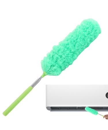 Shakven Telescopic Duster - Reusable Fiber Duster Flexible Dusting Brush Flexible Spider Web Brush Reusable Fiber Duster Ergonomic Cleaning Tool for Furniture Car Cobweb Green