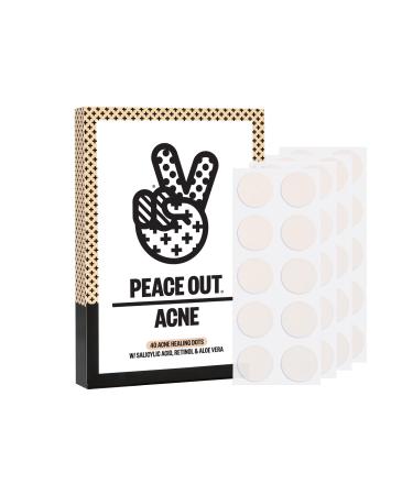 PEACE OUT Skincare Jumbo Acne Healing Dots. 6-hours Fast Acting Anti-Acne Hydrocolloid Pimple Patches with Salicylic Acid to Clear Blemishes Overnight (40 dots) 40 Acne Dots