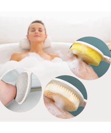 4Pcs Foldable Bath Brush Set - Long Handle Body Back Scrubber & Exfoliating Sponge for Glowing Skin | International Shipping Available - Buy Online on GoSupps.com