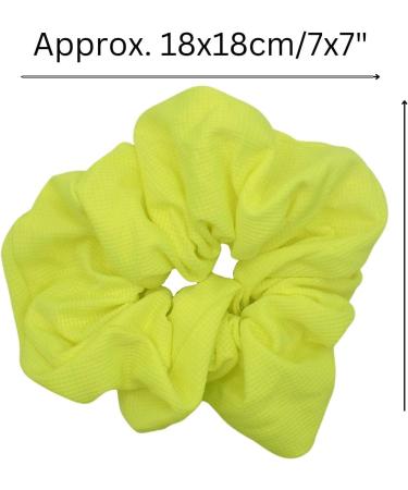 Topkids Accessories Large Bright Neon Scrunchie for 80 s Costume or Neon Raves Club Scrunchie Bright Neon Scrunchies for Girls & Women Girl s Hair Accessories (Neon Yellow) - Buy Online on GoSupps.com