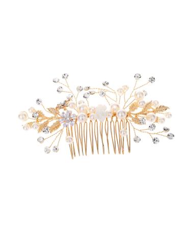 Didiseaon Tiara Pearl Hair Comb Crystal Headpiece Bridal Headwear Rhinestone Comb Flower Hair Jewelry Bride Flowers Hair Accessories