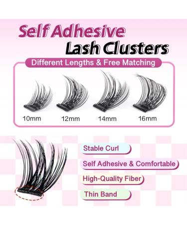 Self Adhesive Lash Clusters Kit - Press-on Lashes 10-16MM No Glue Reusable Fuss-Free Individual Lash Extensions (36PCS) - A01 - Buy Online on GoSupps.com