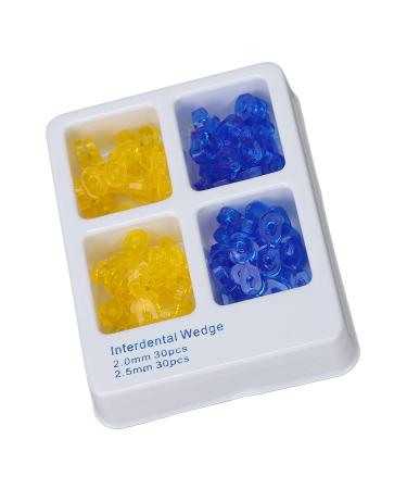 Verdant Touch Dental Wedge Elastic Rubber High Toughness Hygienic Tooth Separator for Hospital 60 Pack