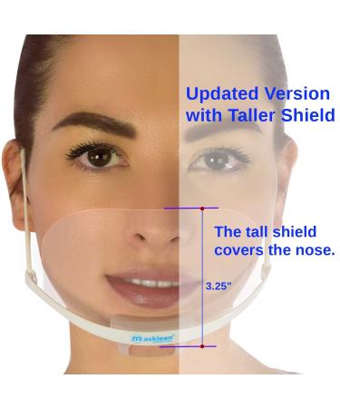 Masklean 1 Box(5 Masks w/ Pouch) Clear Transparent Sanitary Mask Anti-Fog Face Mouth Shield Spit Guard Reusable Permanent makeup microblading catering - Buy Online on GoSupps.com