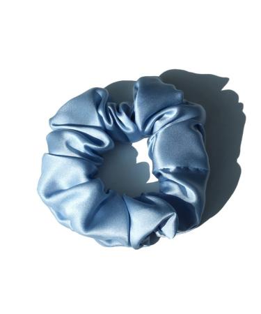 Elastic Hair Bands 100% Pure Silk Large Scrunchies Ropes Hair Bands Ties Elastics Ponytail Holders for Women Girls Accessories 19 Momme 3.5CM Headband (Size : 16 Baby Blue)