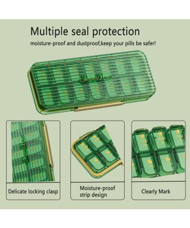 AM/PM Pill Organizer 7-Day Weekly Pill Box with 14 Compartments | Travel Medicine Organizer (Green) for Twice a Day Use - Buy Online on GoSupps.com