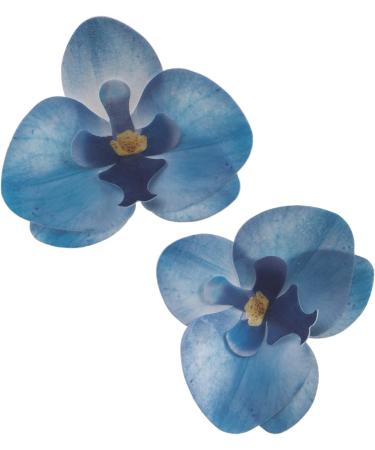 Dekora - Edible Orchid Flower For Cake Decoration 7.5-8.5 cm Blue Color - 10 Flowers 126151