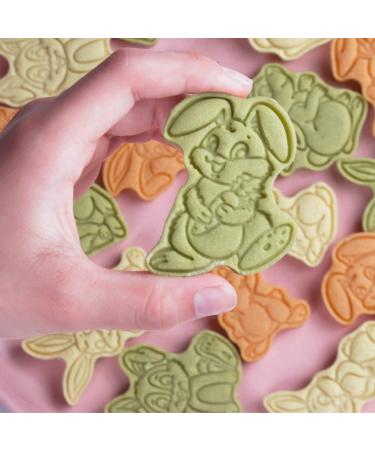 Easter Cookie Cutter Set 8 Pieces 3D Plastic Bunny Cookie Cutters Cookie Stamps Biscuit Molds for Easter Party Supplies Decorations(Type D) Easter D - Buy Online on GoSupps.com