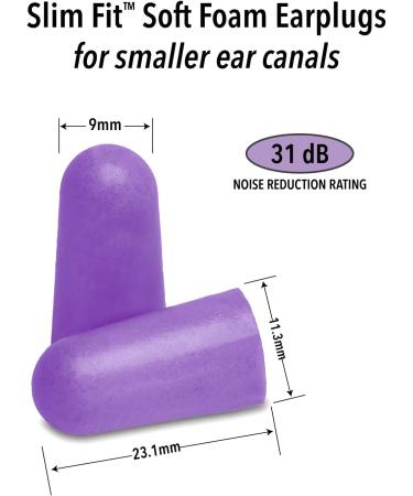 Mack's Slim Fit Soft Foam Earplugs - Purple 5 Pair | Small Ear Plugs for Sleeping Snoring Travel Concerts & Shooting | Made in USA - Buy Online on GoSupps.com