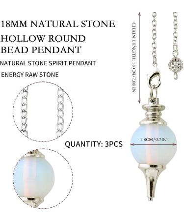 3pcs Crystal Ball Chakra Stone Pendulum Pendant Necklace - Healing Dowsing Scrying (Synthetic Turquoise) - Buy Online on GoSupps.com