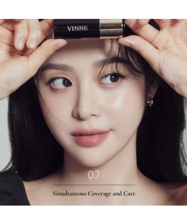 Vinne 2-Color Hair Cushion Stick | Waterproof Gray Hair Cover & Long-Lasting Root Filler | Nutrient-Rich Hair Care in Natural Black & Dark Brown - Buy Online on GoSupps.com
