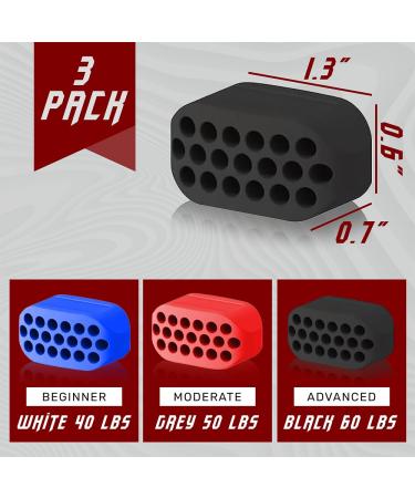 Jaw Exerciser Set (6 Pcs) - 3 Resistance Levels for Men & Women | Silicone Jawline Trainer - Shape & Tone Your Face - Buy Online on GoSupps.com