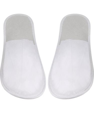 40 Pairs White Disposable Slippers - Soft Closed Toe One Size Fits All for Travel Home Hotels Salons & More - Buy Online on GoSupps.com