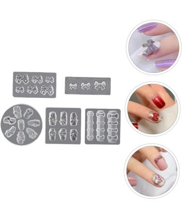 Coheali 5 in 1 Nail Art Silicone Shapes - DIY Gel & Resin Nail Decoration Templates 3D Nail Charms 5.5x5.5cm - Buy Online on GoSupps.com