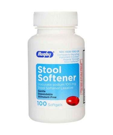 Rugby Stool Softener Softgels 100 Count