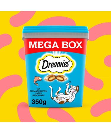 Dreamies Classic Cat Snacks with Salmon - Crispy Treats for Cats - 700g Pack (2 x 350g) - International Shipping Available - Buy Online on GoSupps.com