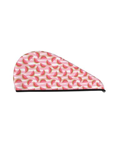 Hair Towel Wrap Hair Drying Towel with Button Towel Turban Head Towel to Dry Hair Quickly (Sweet Watermelon)