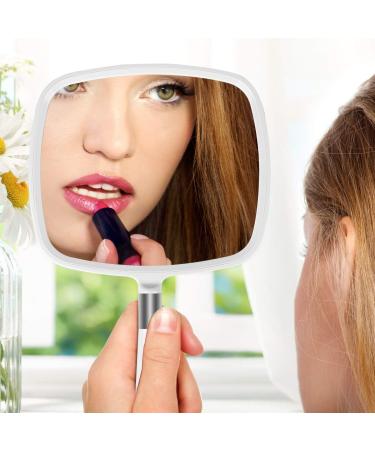 Large Snowflakes Hand Mirror with Handle - Handheld Hairdresser Mirror (White) - Buy Online on GoSupps.com