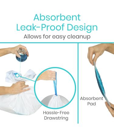 Vive Commode Liners with Absorbent Pads (6 Pack) - Disposable Porta Potty Bags for Bariatric Folding Buckets - Leakproof Bedside Chair Replacement - Buy Online on GoSupps.com