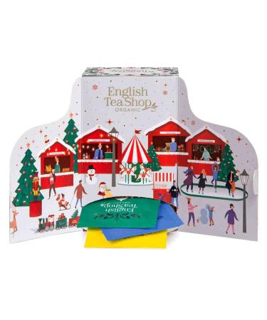 ETS TEE Advent calendar "Christmas market" white |24 different organic teas |Fruit tea herbal tea green tea black tea chai 24 tea bags white