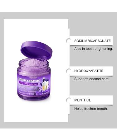 Hydroxyapatite Tooth Powder for Teeth Care Purple Teeth Powder with Natural Ingredients Daily Use Oral Care for Radiant Smile Helps Remove Stains and Maintain Fresh Breath (2) - Buy Online on GoSupps.com