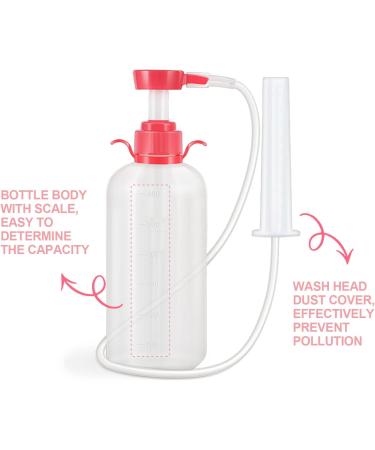 TSHAOUN 600ml Reusable Manual Pressure Cleaning System Portable Kit with 3 Heads + 1 Storage Bag Douche for Women Home Cleansing Tool with Long Tube Hose Nozzle for Ladies Adults Daily Care (600ml) - Buy Online on GoSupps.com