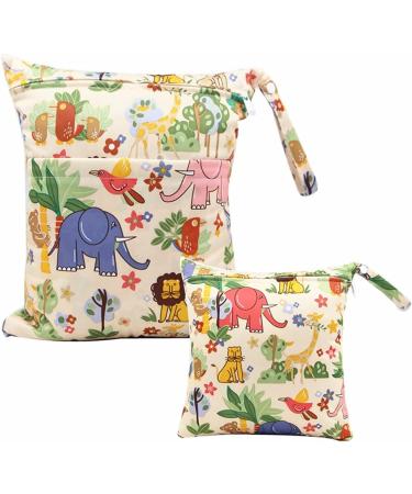 Egurs Wetbag Diaper Bag Set - Large & Medium Zoo-Light Yellow | Ideal for On-the-Go Parents | International Shipping Available - Buy Online on GoSupps.com