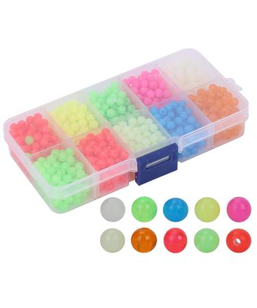 Microcos pearls for fishing 1000PCs/box 10 colors lights up in the dark colorful laser plastic round pearl fishing equipment.
