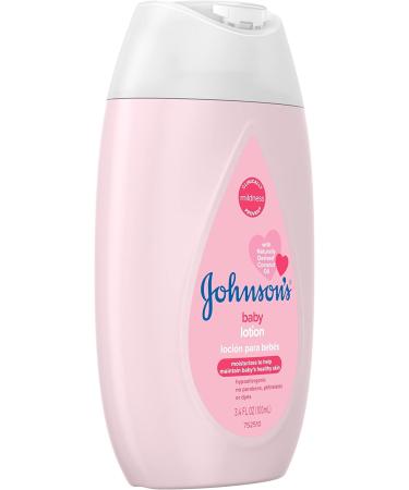 Johnson's Hypoallergenic Baby Lotion with Coconut Oil - Paraben & Dye-Free - Moisturizing Care for Delicate Skin - 3.4 Fl. Oz (Pack of 3 - Buy Online on GoSupps.com